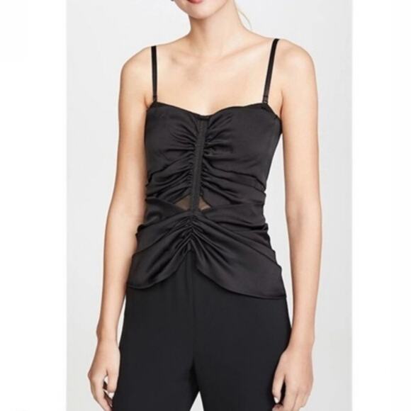 JONATHAN SIMKHAI Ruched Strapless Jumpsuit Size 4 Black‎ Minimalist Formal - Picture 3 of 16